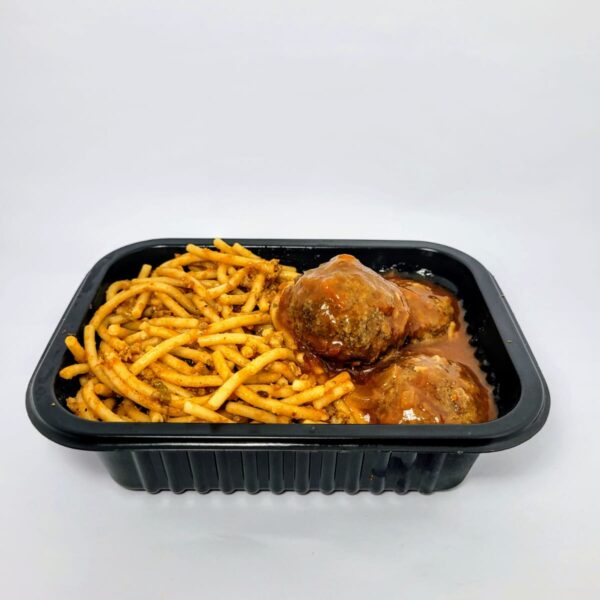 Espaguete Integral ao Molho Sugo com Almôndegas Fit